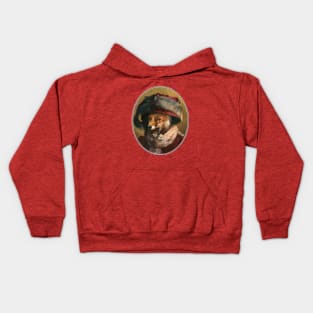 Edwardian Vintage Vixen Oval Kids Hoodie